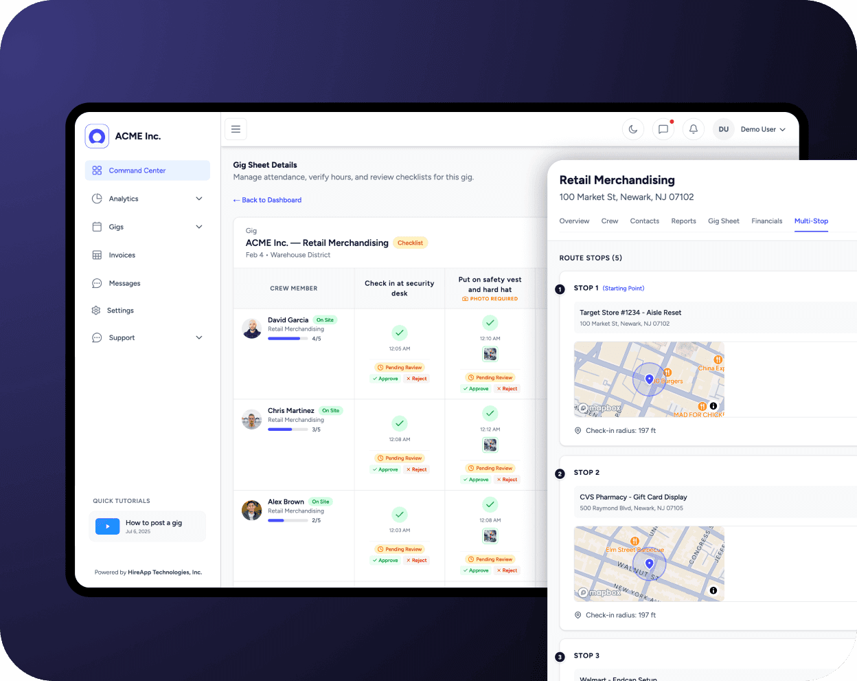 Stop-Specific Tasking